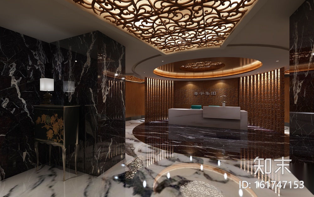 [天津]泰宇集团六层办公室装修施工图+效果图cad施工图下载【ID:161747153】