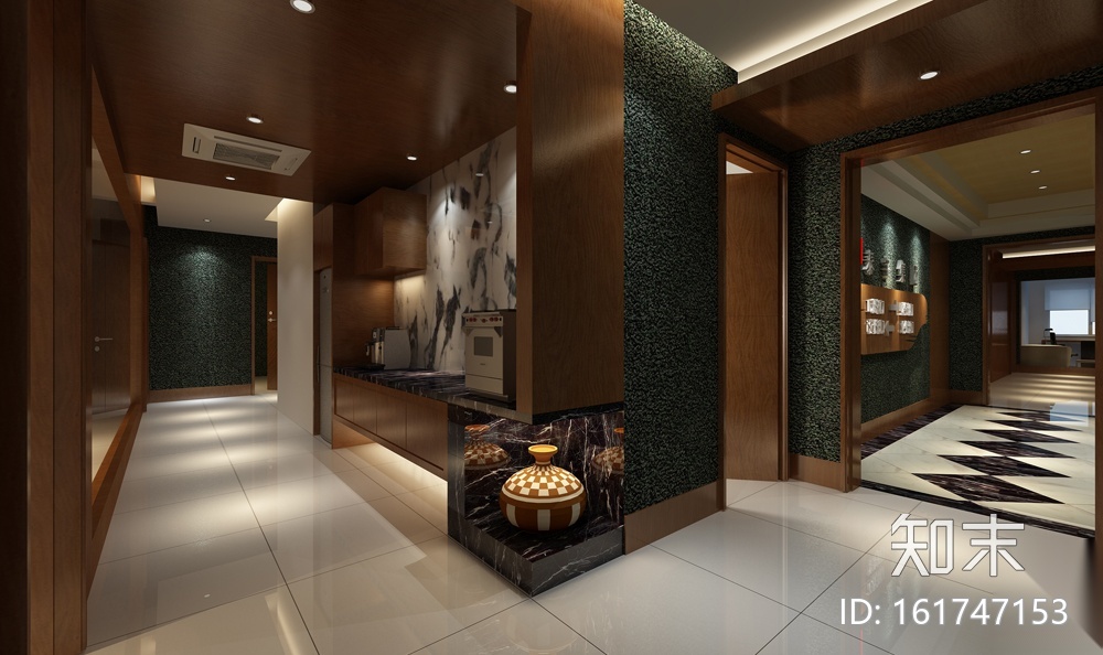 [天津]泰宇集团六层办公室装修施工图+效果图cad施工图下载【ID:161747153】