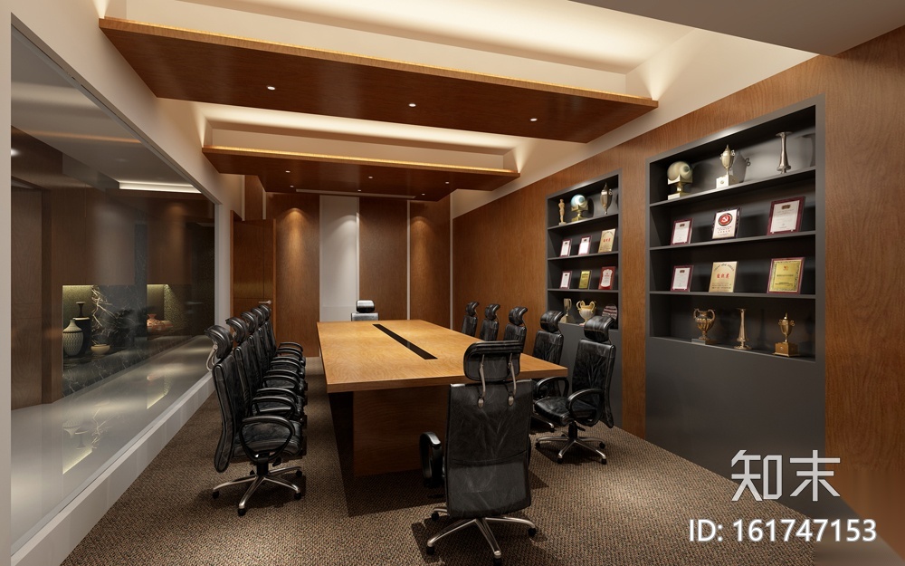 [天津]泰宇集团六层办公室装修施工图+效果图cad施工图下载【ID:161747153】