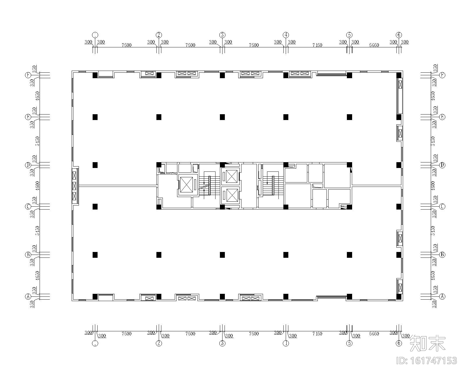 [天津]泰宇集团六层办公室装修施工图+效果图cad施工图下载【ID:161747153】