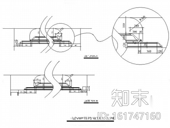 45平方售楼处VIP签约室装修图cad施工图下载【ID:161747160】