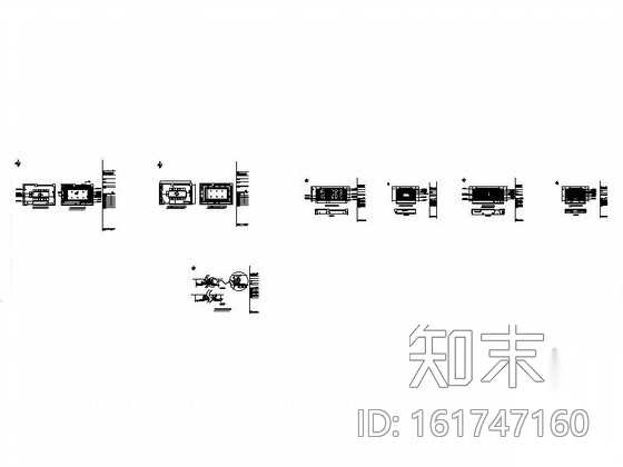 45平方售楼处VIP签约室装修图cad施工图下载【ID:161747160】