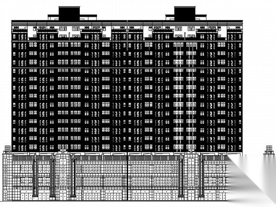 [湖北]某十九层商住楼建筑施工图cad施工图下载【ID:166309145】