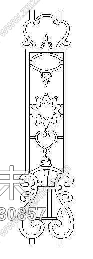 图块/节点铁艺栏杆cad施工图下载【ID:832330857】