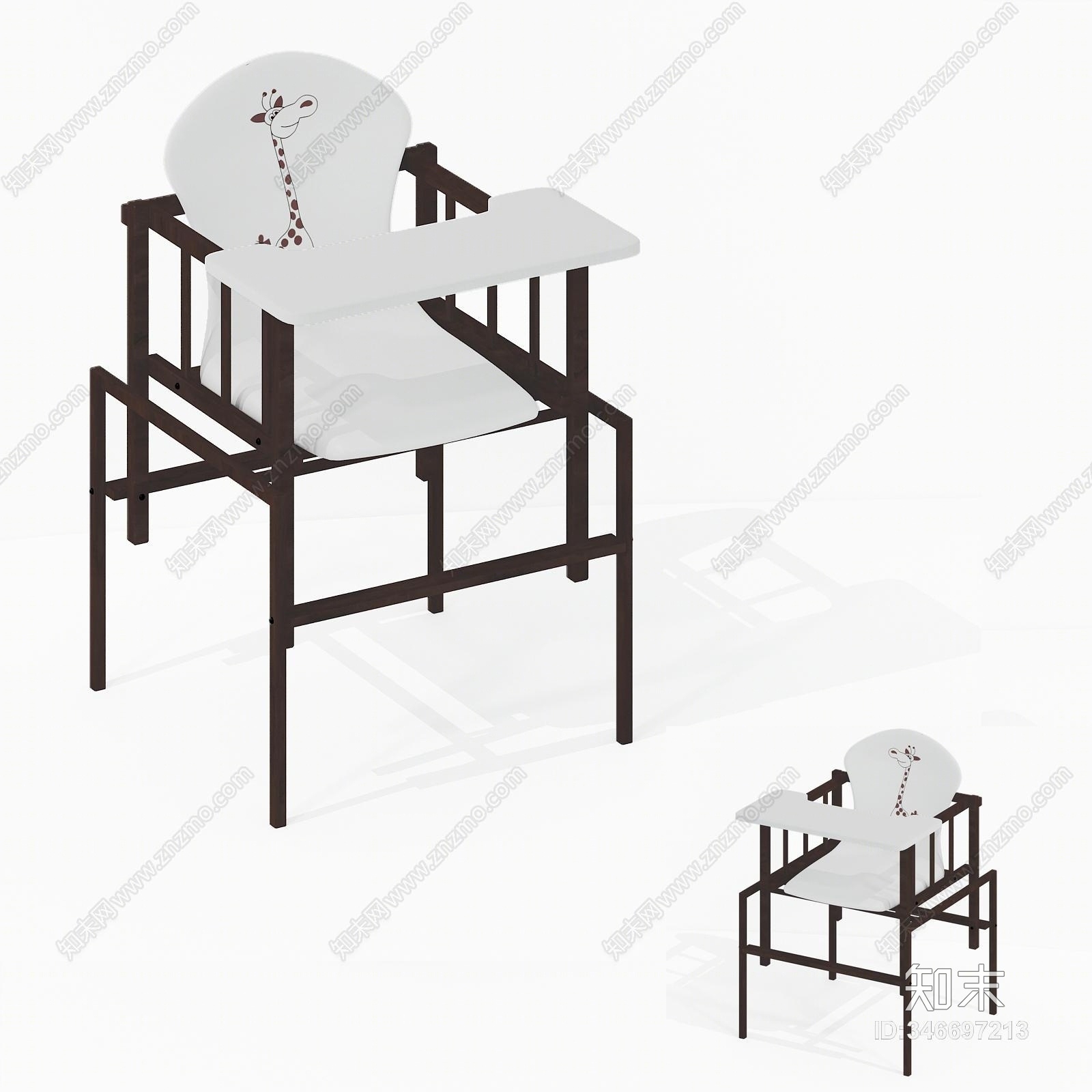 现代儿童椅3D模型下载【ID:346697213】