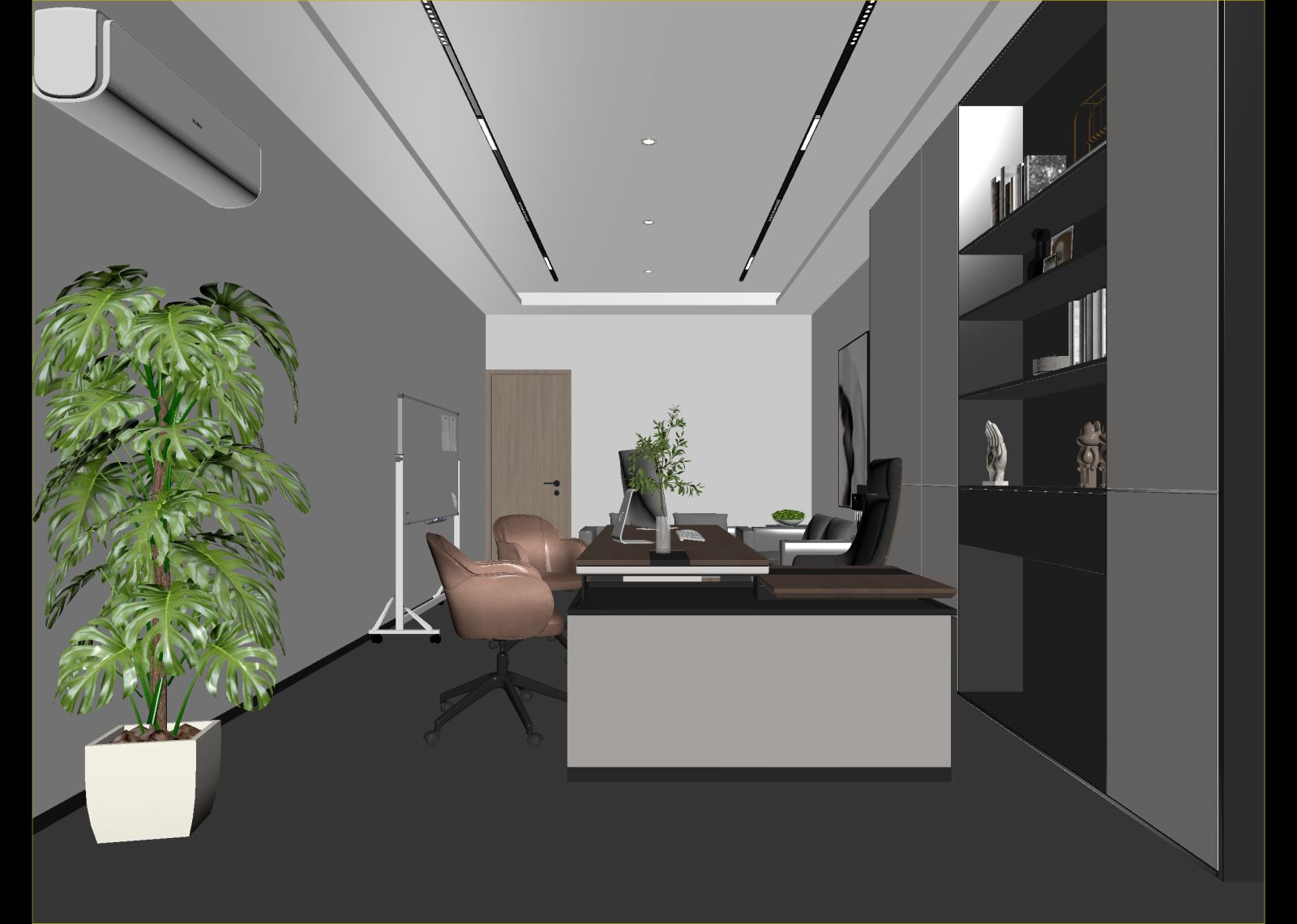 现代经理办公室3D模型下载【ID:1215141226】