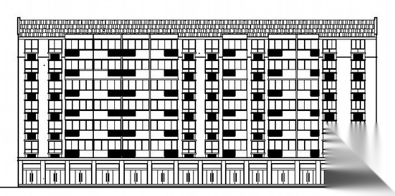 某七层住宅楼建筑方案图cad施工图下载【ID:149844184】