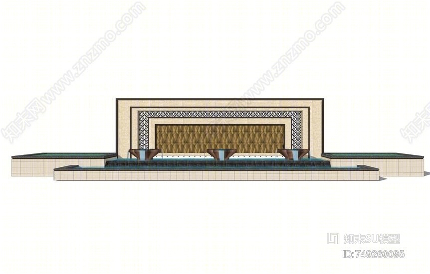 新古典景墙SU模型下载【ID:749260095】