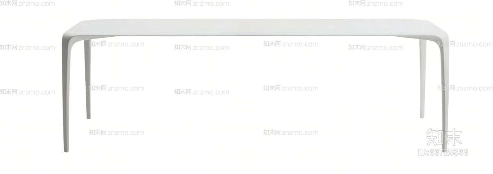 现代长方形工作台3D模型下载【ID:83725368】