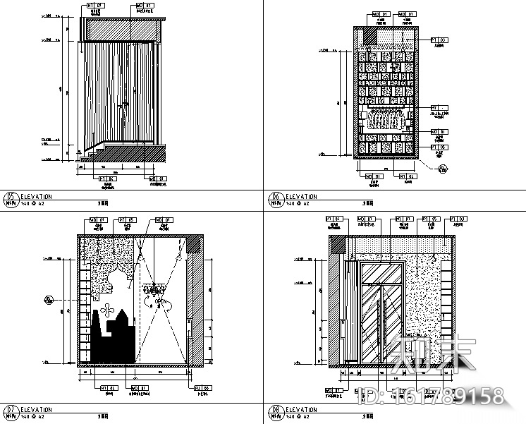 CASH酒吧室内装饰施工图（附效果图）cad施工图下载【ID:161789158】