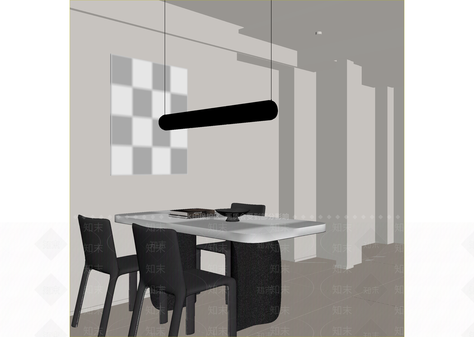 现代家居餐厅3D模型下载【ID:1214835789】