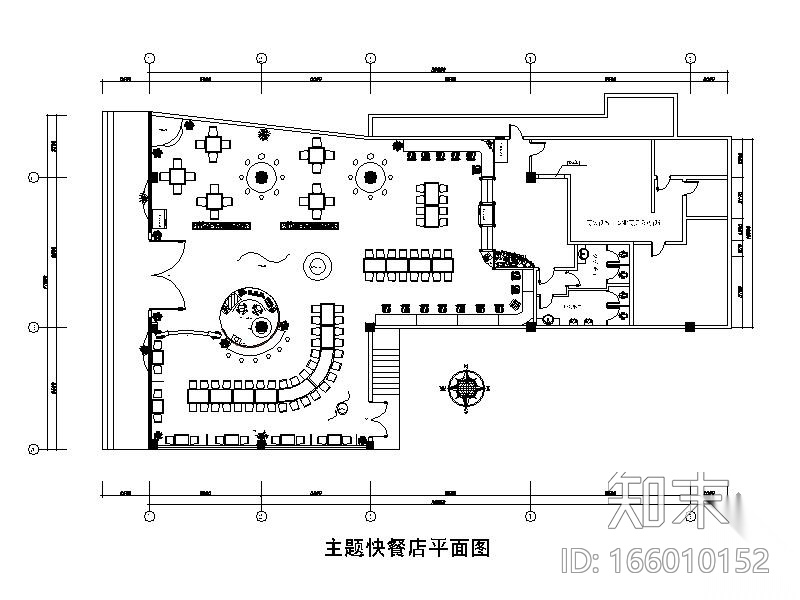 某主题特色餐厅施工图（含手绘）施工图下载【ID:166010152】