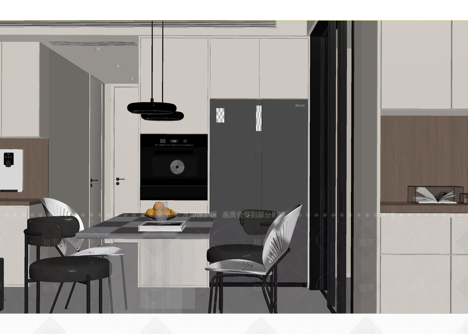 现代开放式厨房3D模型下载【ID:1215920193】