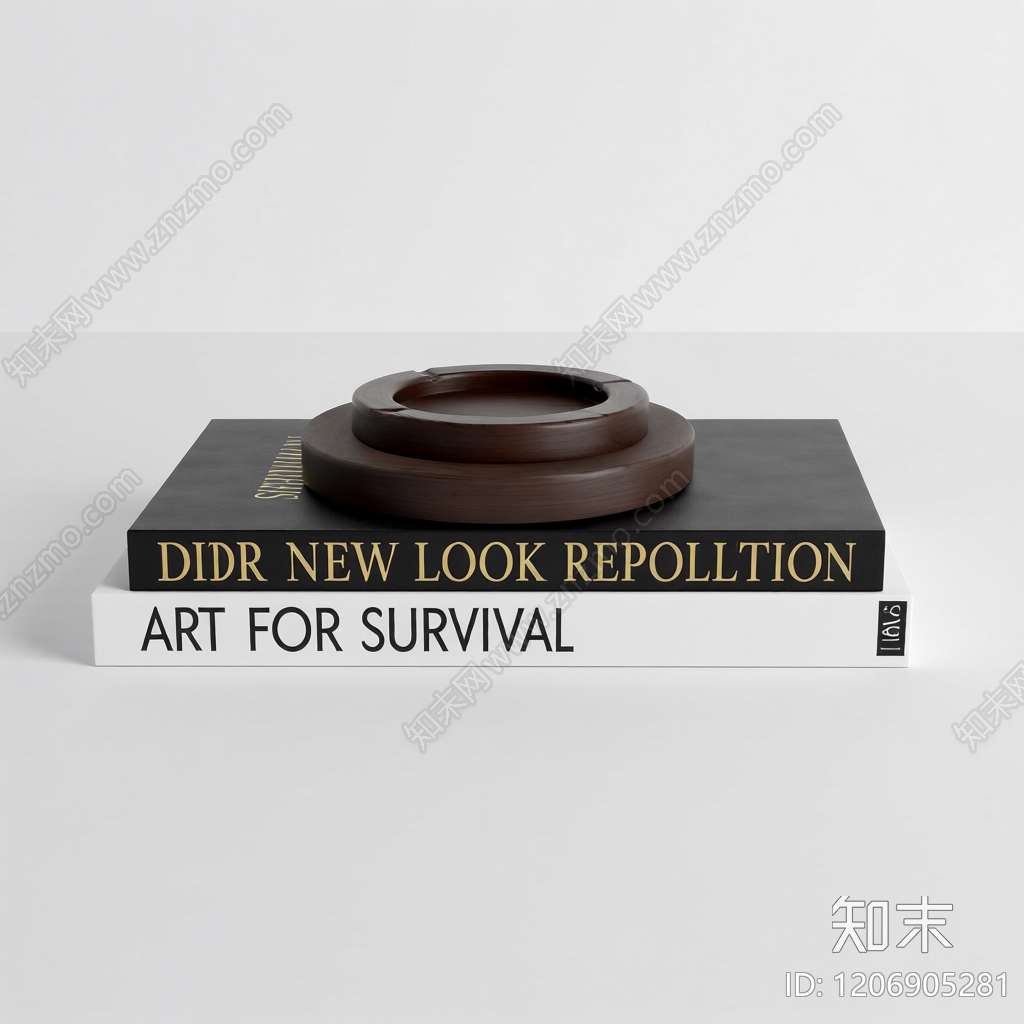 书籍堆叠装饰组合3D模型下载【ID:1206905281】
