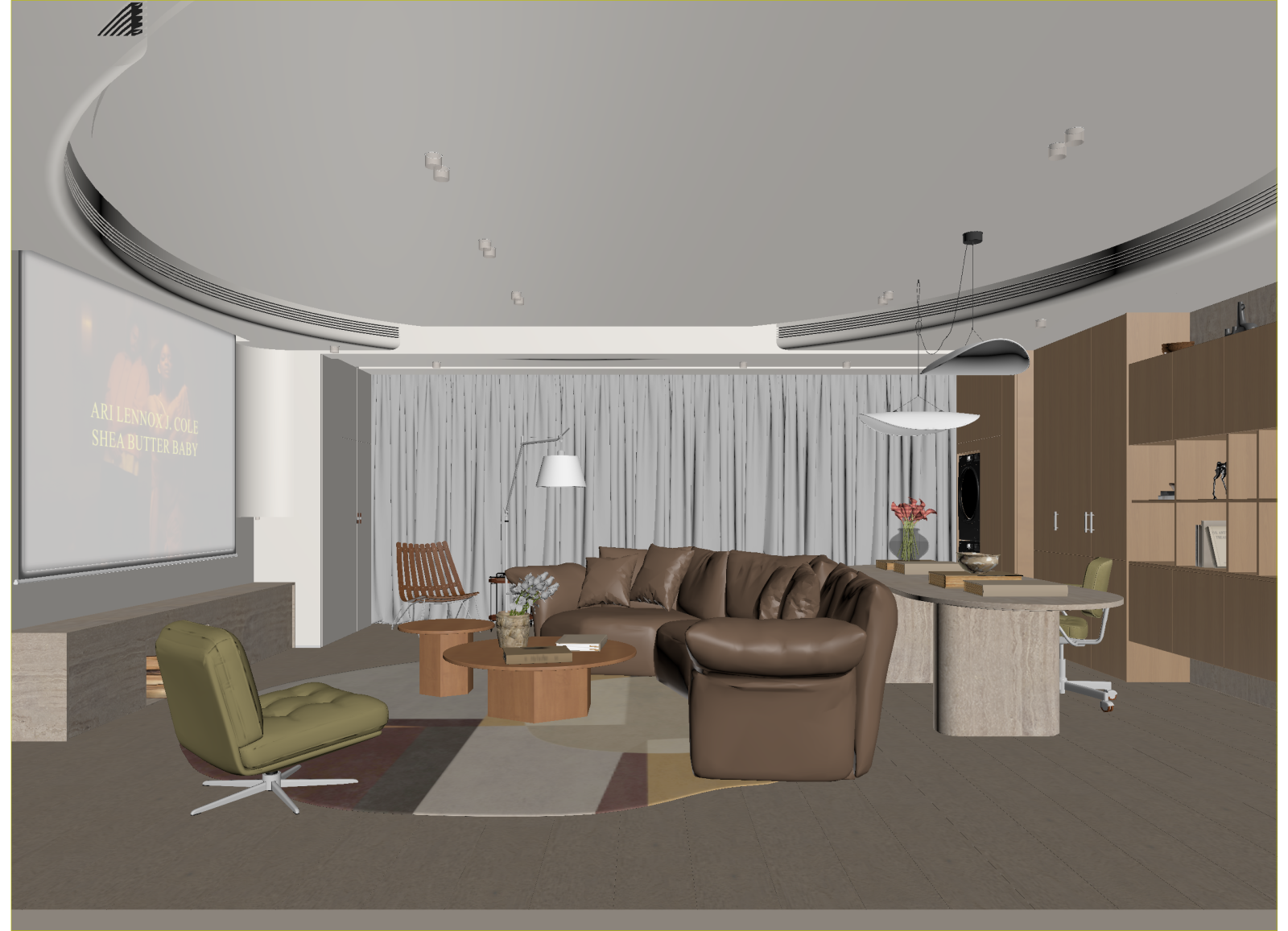 现代影音室3D模型下载【ID:1214992333】