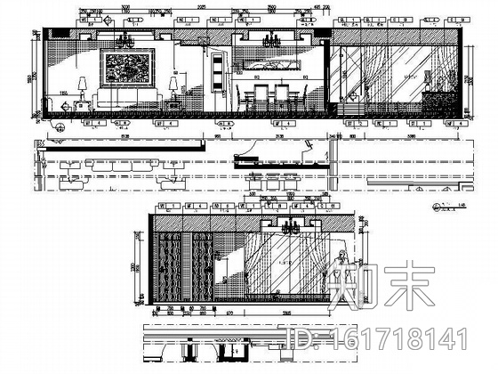 [北京]知名公寓三居室标准层样板房装修图cad施工图下载【ID:161718141】