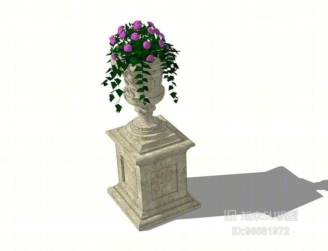 精品免费欧式花钵SU模型下载【ID:96681972】