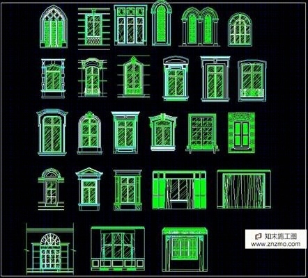 欧式传统建筑元素，窗台。施工图下载【ID:36934366】