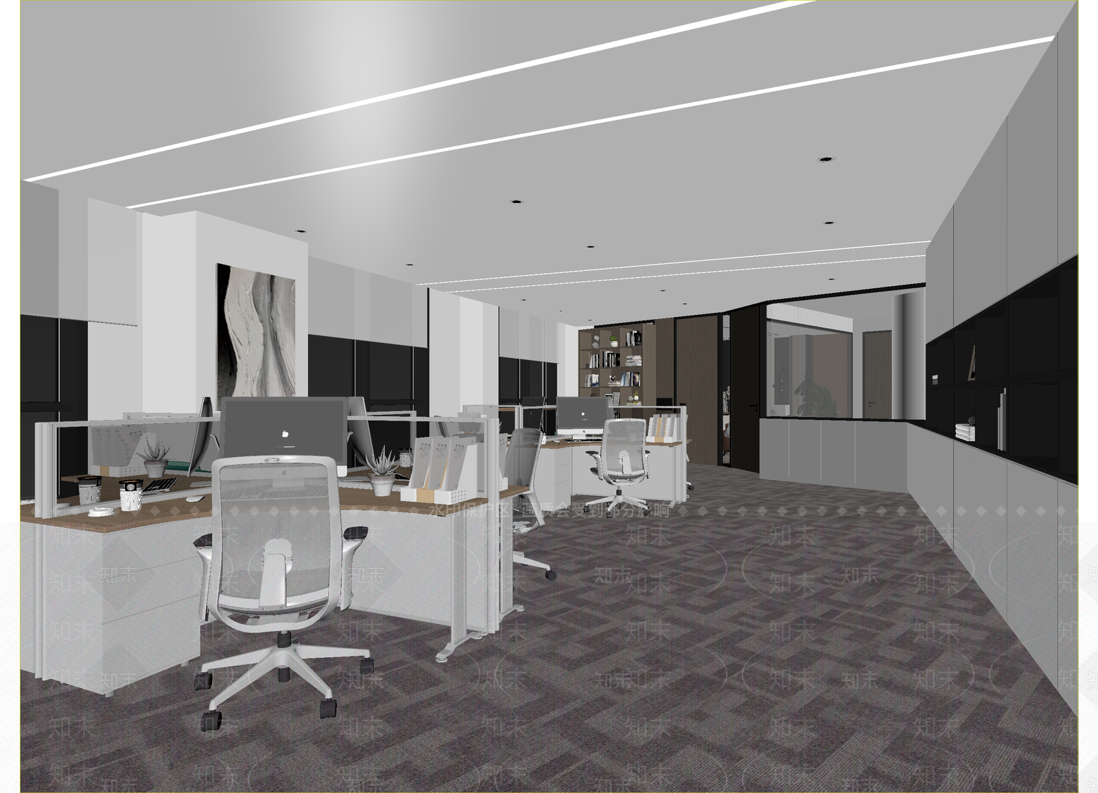 现代办公区3D模型下载【ID:1214676350】