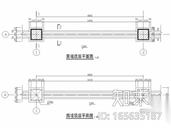 铁艺栏杆围墙施工图cad施工图下载【ID:165635187】