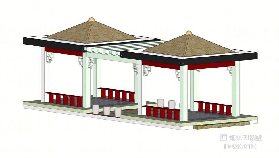 现代休闲凉亭SU模型下载【ID:46579181】