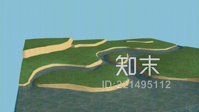 河流地形SU模型下载【ID:221495112】