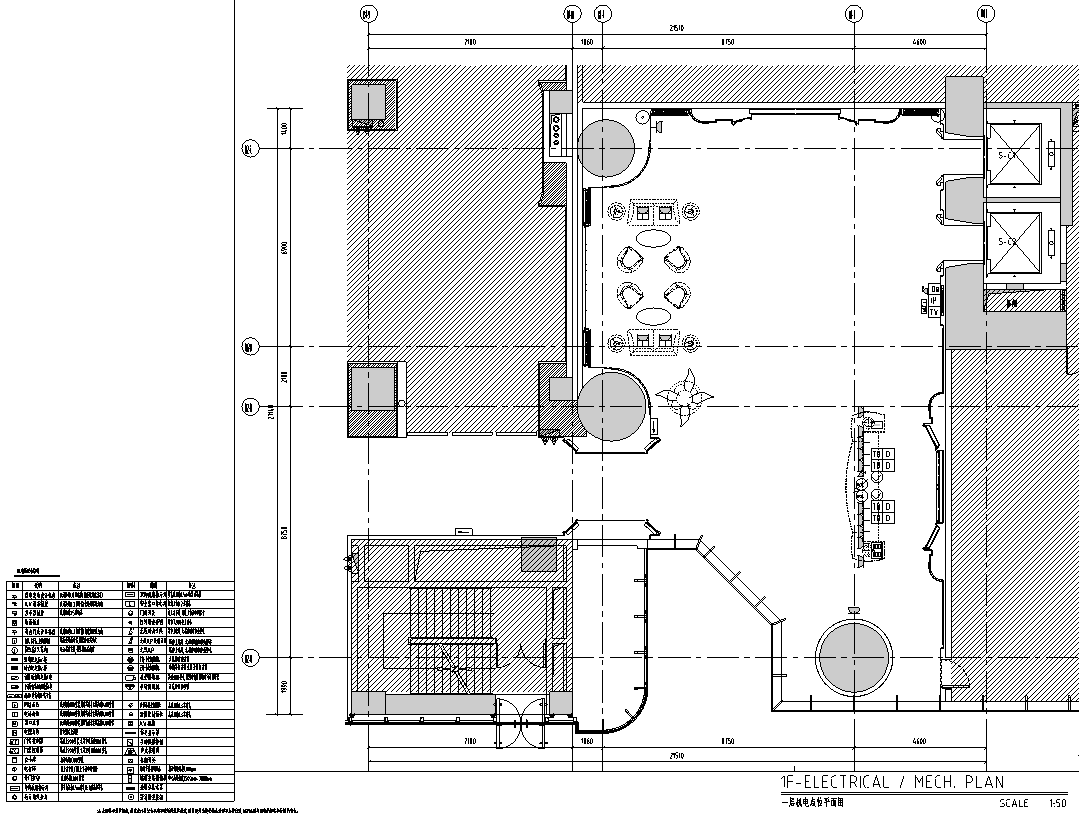 [云南]昆明万达文华酒店会所施工图_效果图cad施工图下载【ID:166993165】