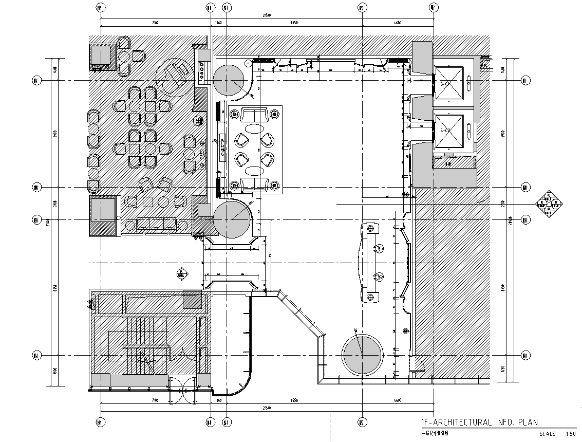 [云南]昆明万达文华酒店会所施工图_效果图cad施工图下载【ID:166993165】