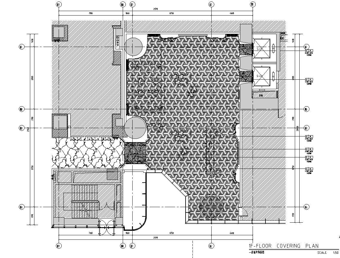 [云南]昆明万达文华酒店会所施工图_效果图cad施工图下载【ID:166993165】