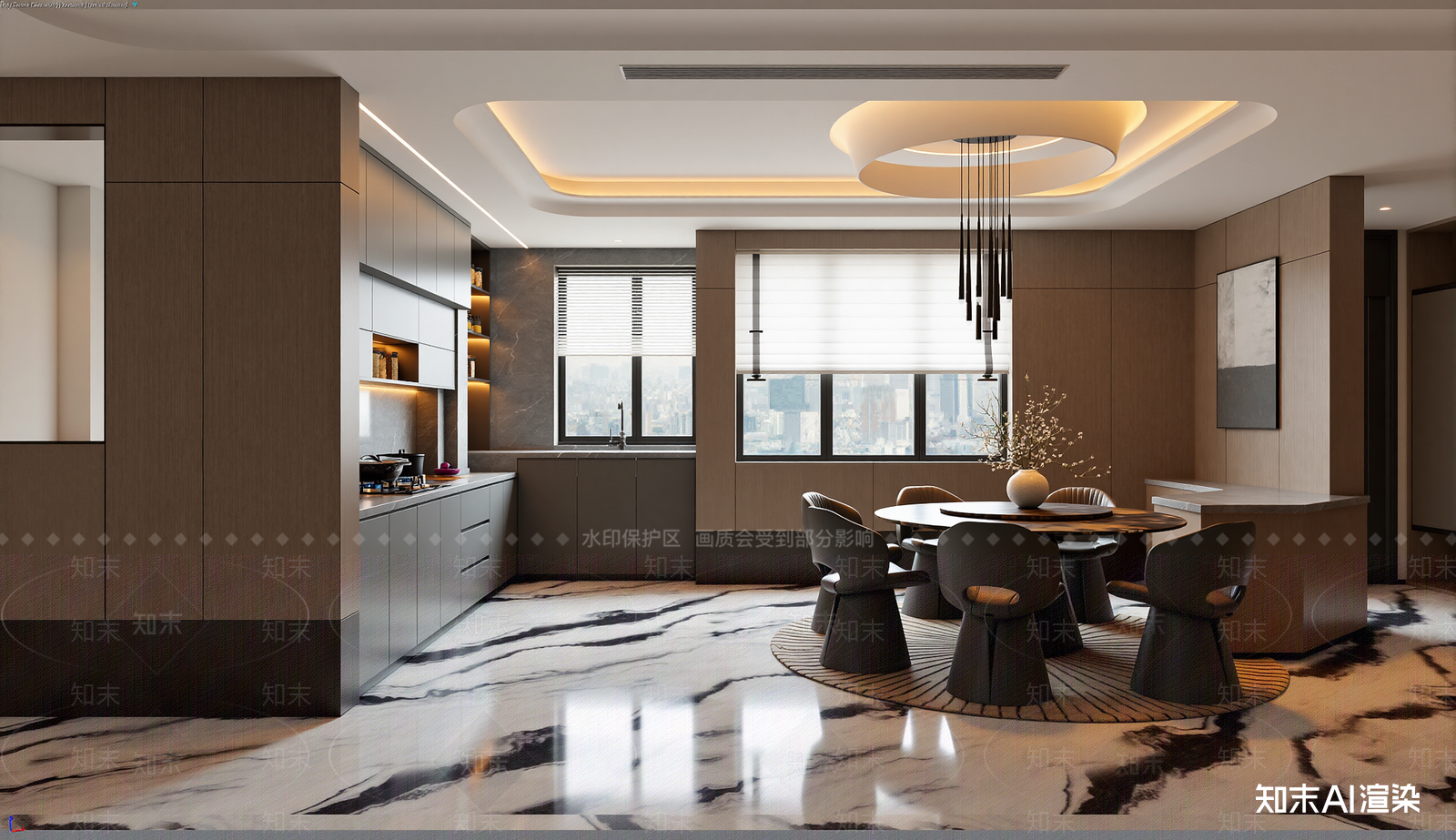 现代客餐厅3D模型下载【ID:1221709794】