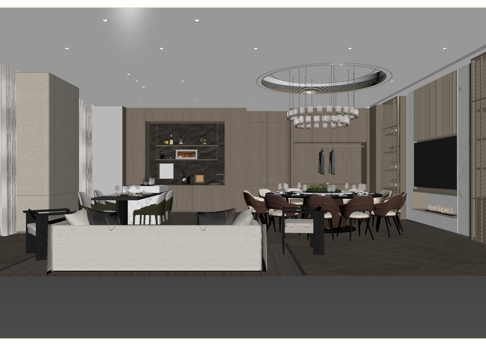 新中式客餐厅3D模型下载【ID:1215105503】