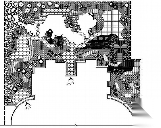 某屋顶花园景观设计平面图施工图下载【ID:161019115】
