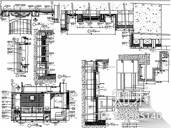 [成都]高档商务酒店标准客房施工图cad施工图下载【ID:161985140】