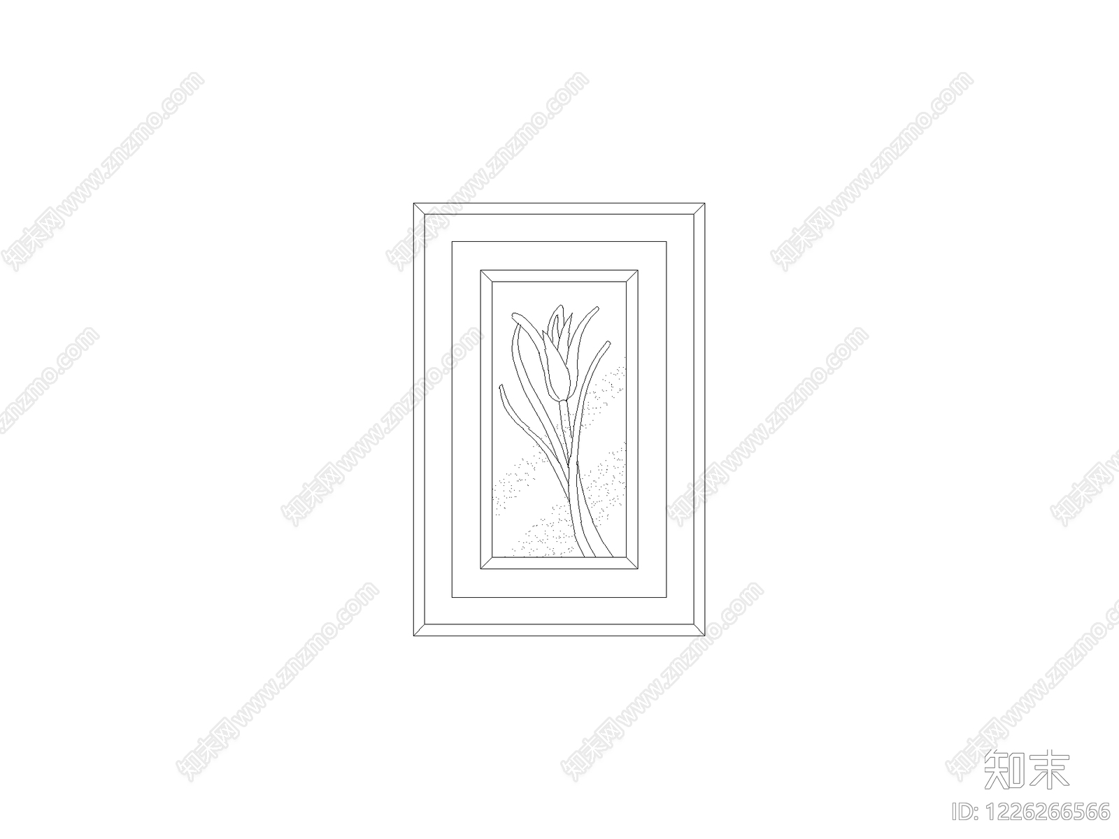 陈设类立面挂画cad施工图下载【ID:1226266566】