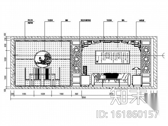 [重庆]高档住宅小区典雅中式四居室装修施工图（含效果）cad施工图下载【ID:161860157】