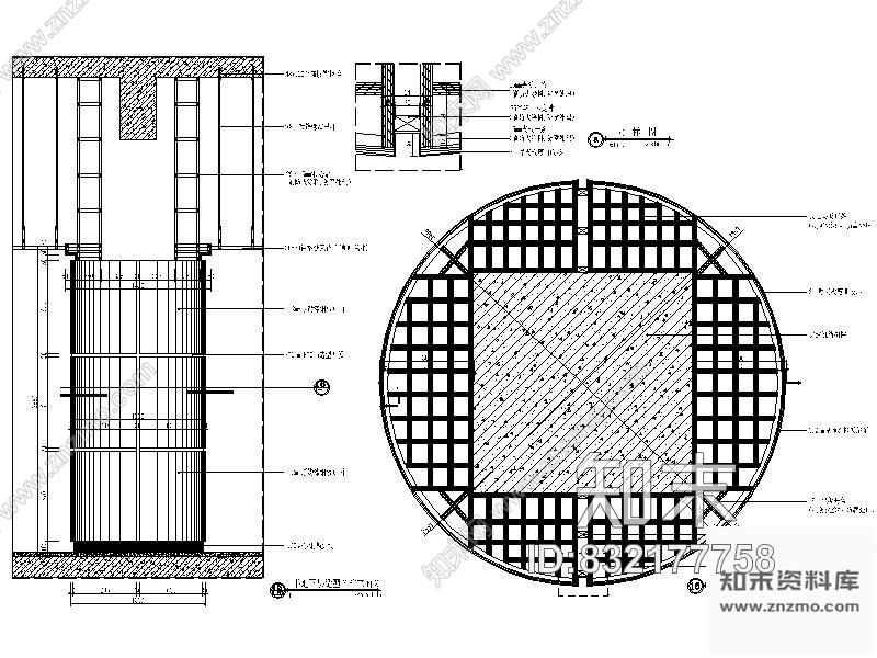 图块/节点商场造型圆柱详图cad施工图下载【ID:832177758】