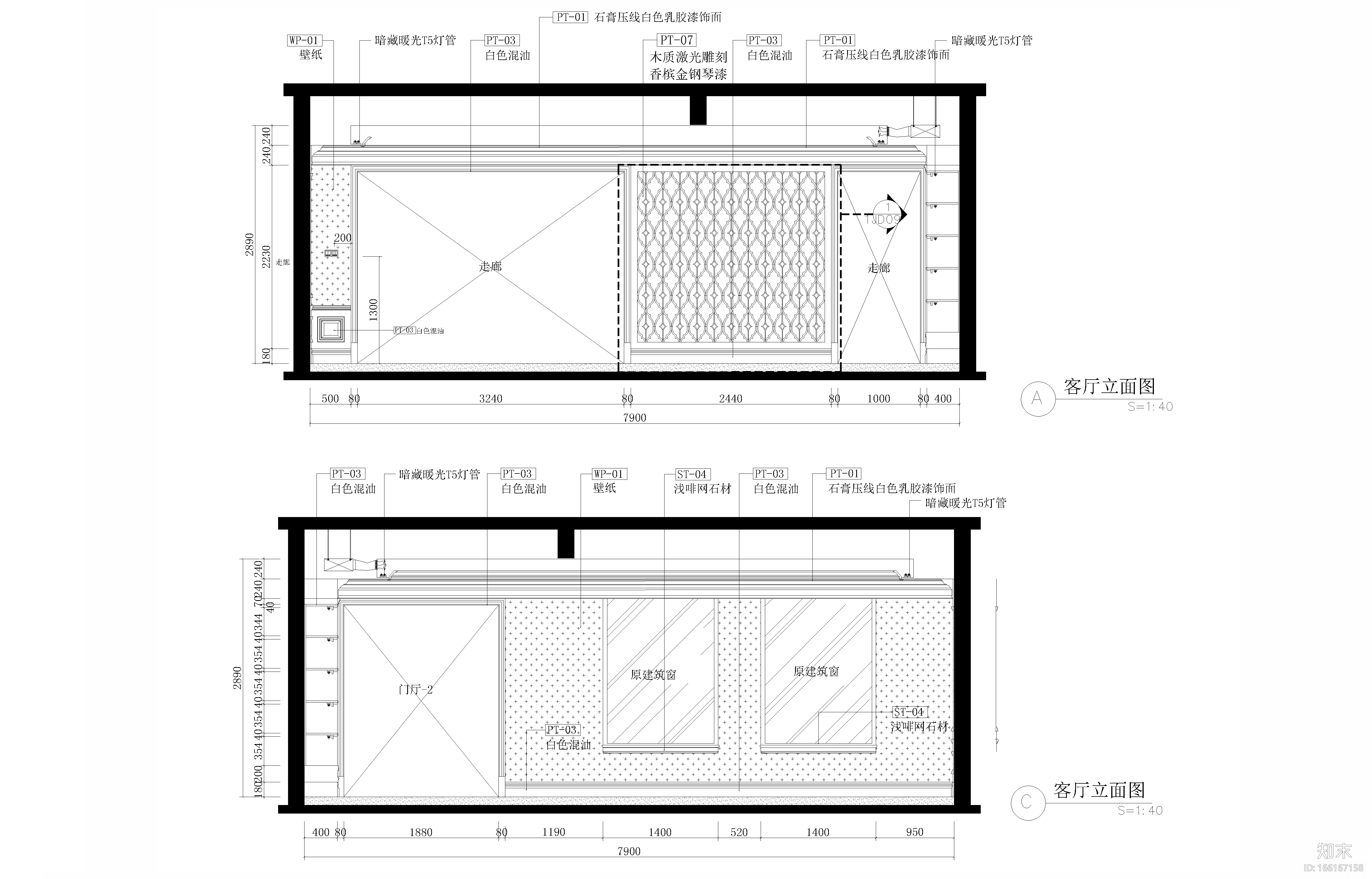 [山东]济南建邦样板间下跃户型施工图+实景施工图下载【ID:166167158】