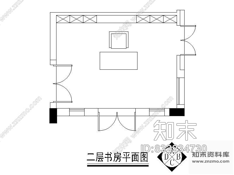 图块/节点欧式书房装修详图cad施工图下载【ID:832234730】