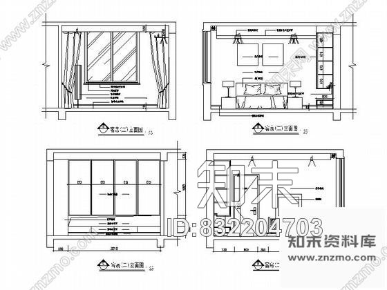 图块/节点家居客房立面图cad施工图下载【ID:832204703】