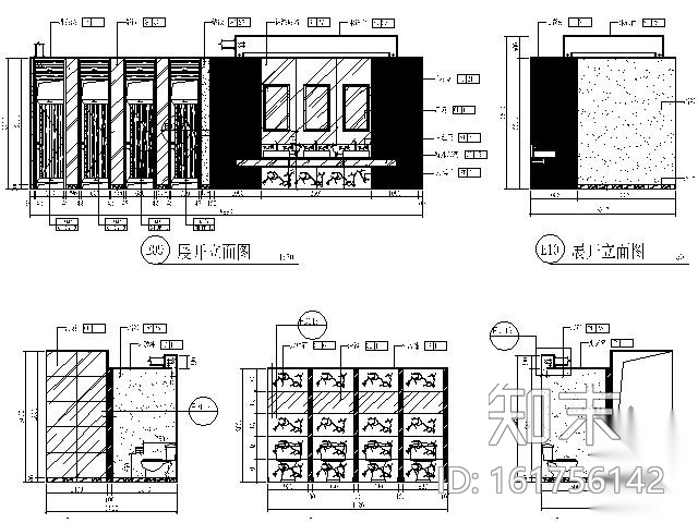 中餐厅公共洗手间装修图cad施工图下载【ID:161756142】