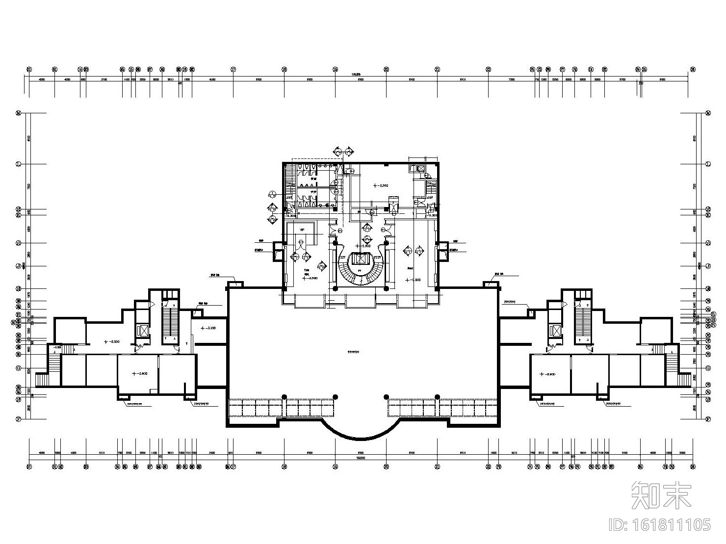 [天津]某大型现代豪奢会所内部装修全套施工图cad施工图下载【ID:161811105】