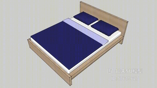 双人床SU模型下载【ID:57619627】