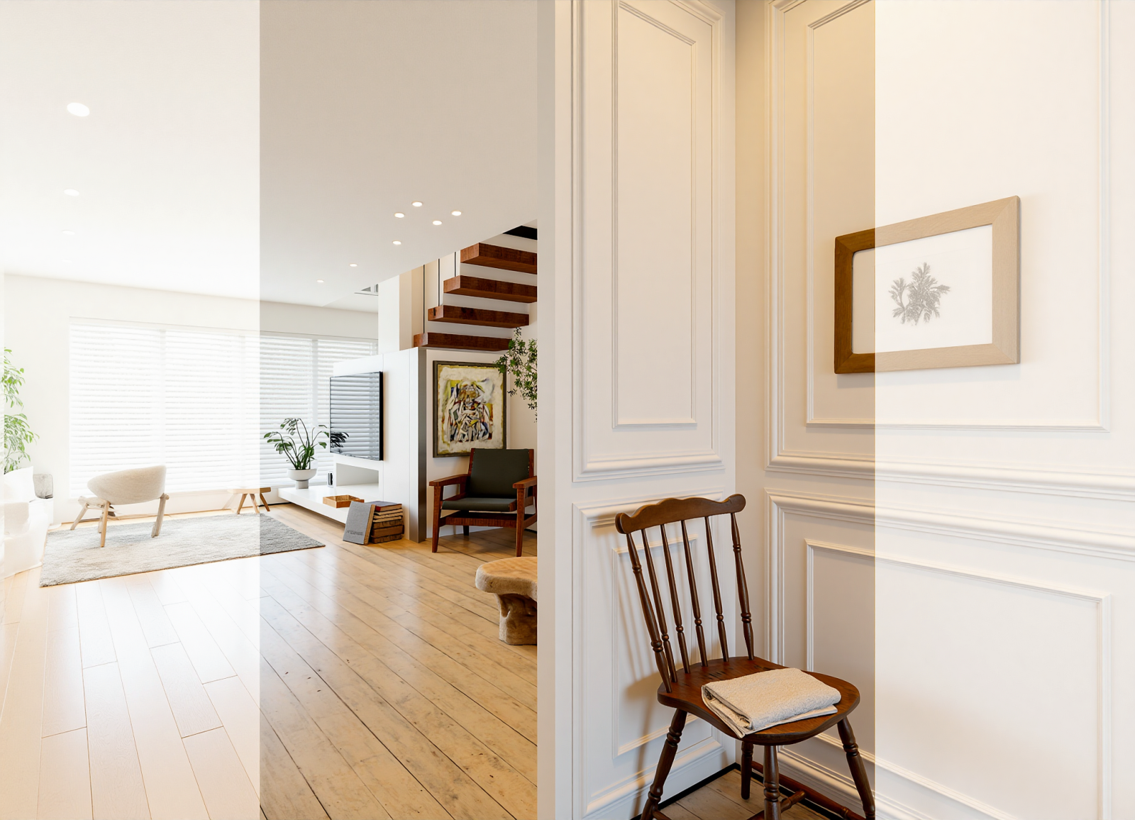 北欧挑空客厅3D模型下载【ID:1214697199】