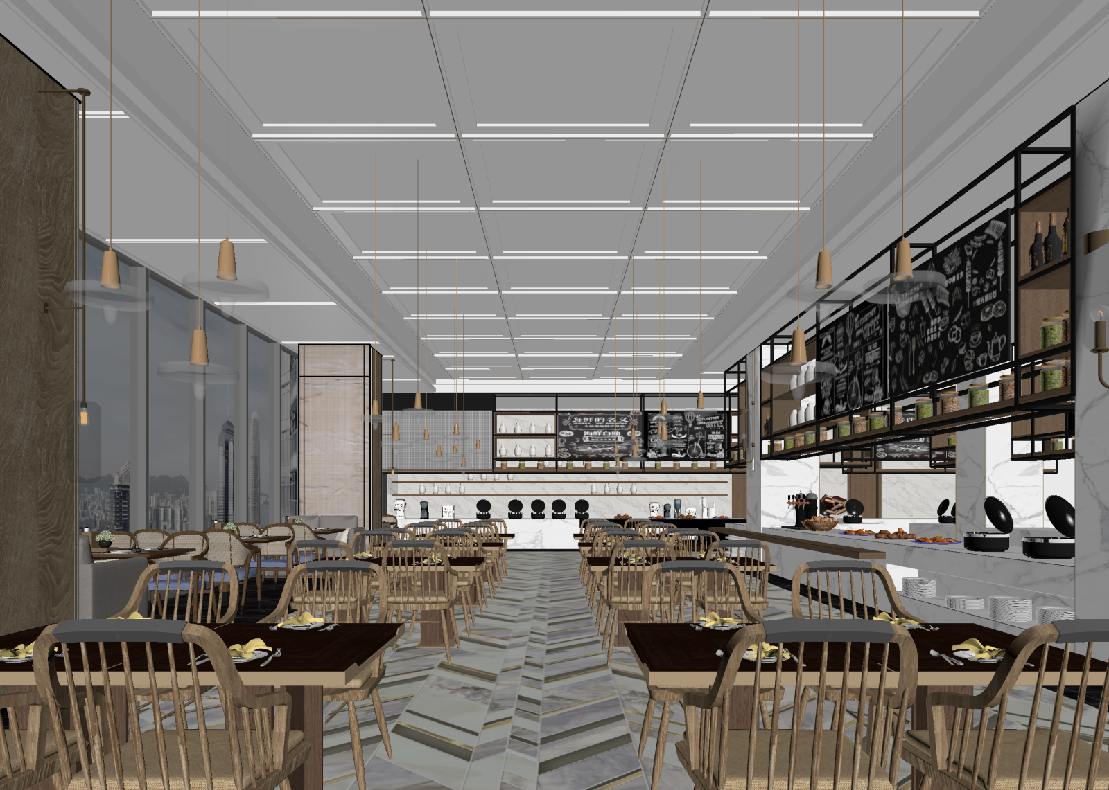 现代咖啡厅3D模型下载【ID:1214443121】