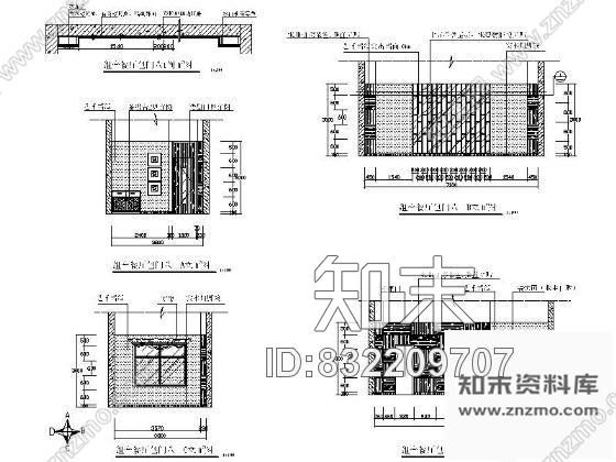 图块/节点餐厅包间立面图cad施工图下载【ID:832209707】