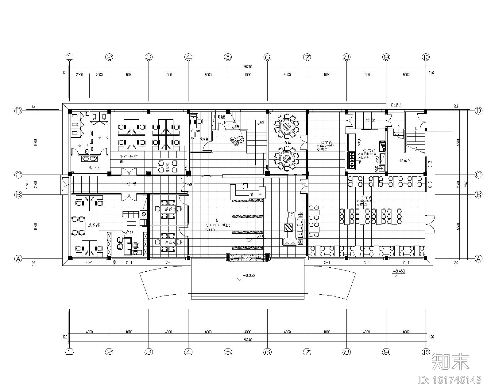 力洋鸣数控办公楼室内装修施工图cad施工图下载【ID:161746143】