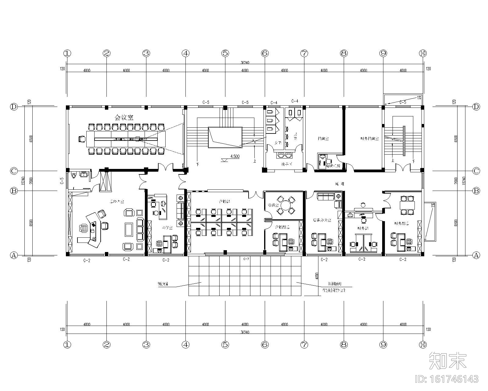 力洋鸣数控办公楼室内装修施工图cad施工图下载【ID:161746143】