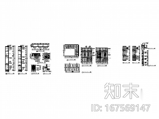 全套衣帽柜节点CAD图块下载施工图下载【ID:167569147】