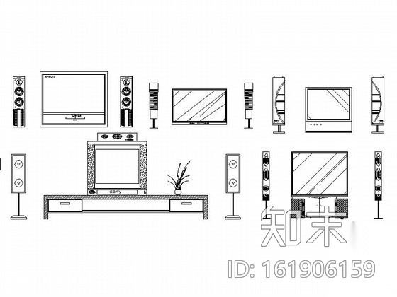常用现代家电CAD图块下载施工图下载【ID:161906159】