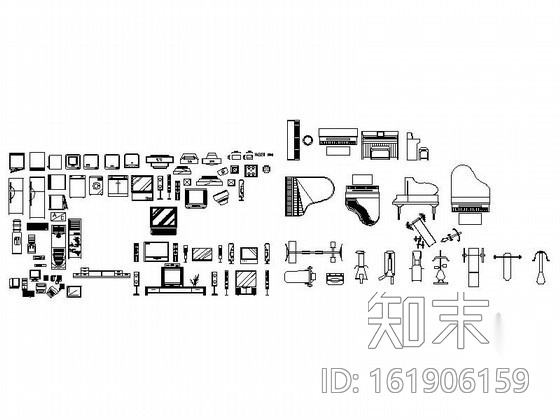 常用现代家电CAD图块下载cad施工图下载【ID:161906159】